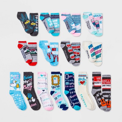 Women's Friends 15 Days of Socks Advent Calendar - Colors May Vary 4-10