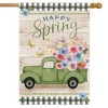 Happy Spring Pickup Truck Floral House Flag 28 x 40 Briarwood Lane - image 2 of 4