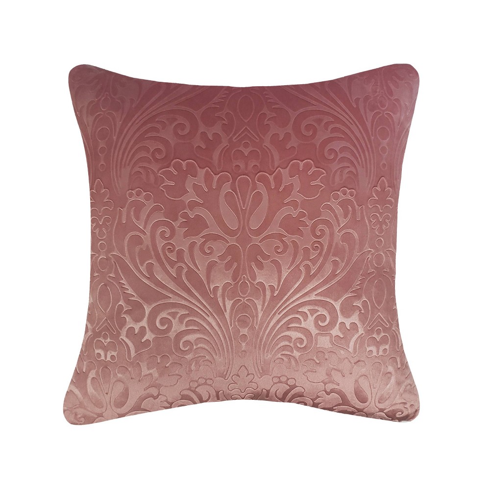 Photos - Pillow 20"x20" Oversize Embossed Panne Velvet Square Throw  Coral - Edie@Ho