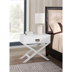 NicBex Nightstand with 1 Croc-textured Fronts Drawer,End Table with X-shaped Legs for Bedroom,Living Room - 1 of 4