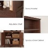 5 Tier Bookcase with Doors Floor Standing,Farmhouse Wooden Bookshelf,71.3 inches Tall Bookshelves with Storage Cabinet - 4 of 4