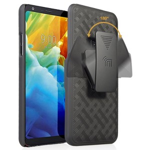 Nakedcellphone Case with Stand and Belt Clip Holster for LG Stylo 5 - Black - 1 of 4