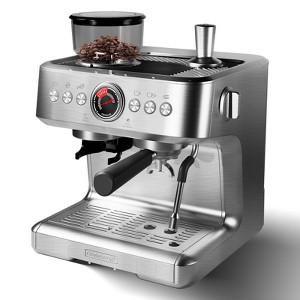 COZONY Semi-Auto Espresso Machine, 20-Bar, 30 Grind Settings, Grinder & Steam Wand Frother, Removable Tank - 1 of 4