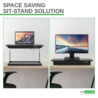 ErgoFlex Black Steel 27.5" Adjustable Height Standing Desk Converter