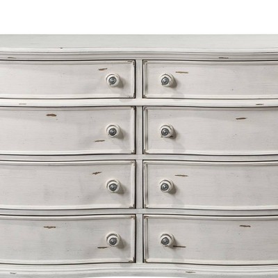 Antique White Double Dresser with Felt-Lined Drawers