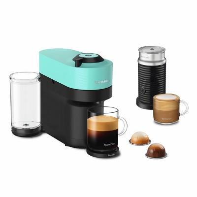 Nespresso Vertuo Pop+ Combination Espresso and Coffee Maker with Milk Frother by Breville - Mint