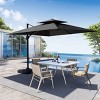 Crestlive Products 10.5FT Square Double Top Cantilever Umbrella UV30+ with Base Set Outdoor 360° Rotation 6 Heights Adjustable Offset Umbrella - 3 of 4