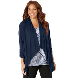 Catherines Women's Plus Size Anywear Cascade Jacket - 1 of 4