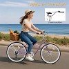 Docred Beach Cruiser Bicycle,24/26 Inch 7-Speed Adult Bicycle, Comfortable Step-Through Frame with Rear Rack, Classic City Cruiser - 2 of 4