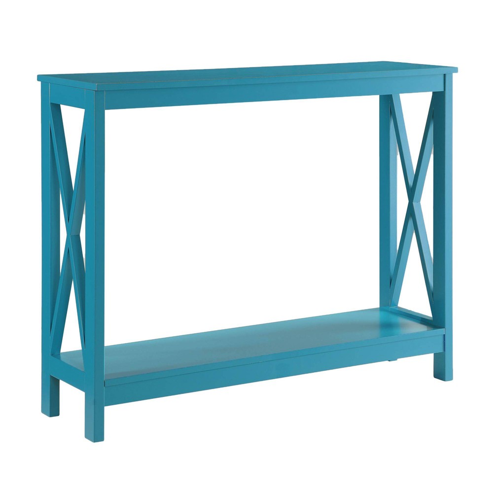 Photos - Coffee Table Breighton Home Xavier Console Table with Shelf Teal Blue