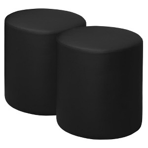 Regency,Logan Round Vinyl Ottoman (Set of 2) - 1 of 3