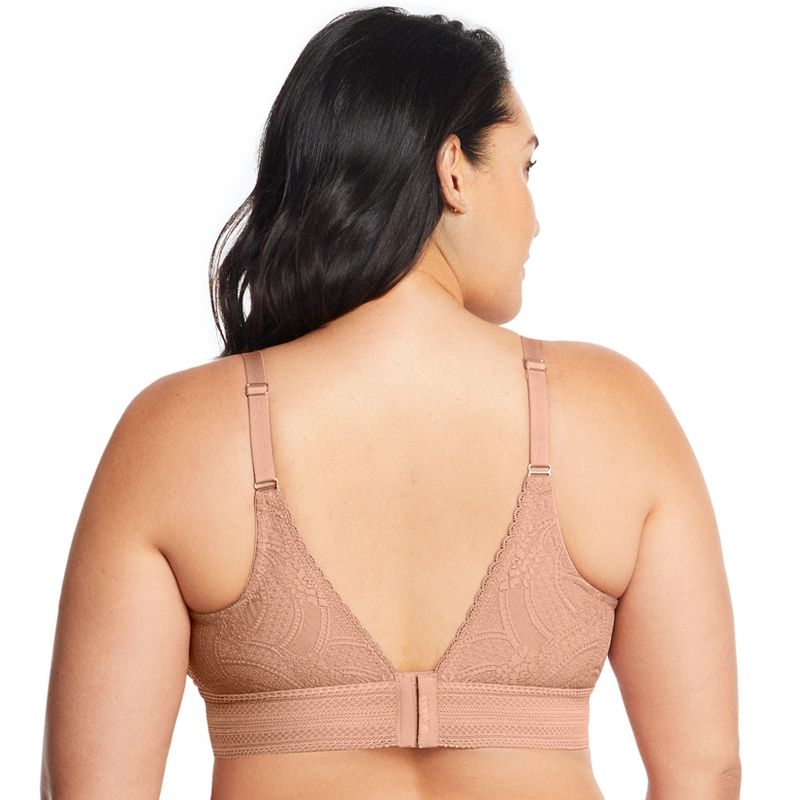 Glamorise Womens Bramour Gramercy Luxe Lace Bralette Wirefree Bra 7012 Cappuccino, 2 of 5