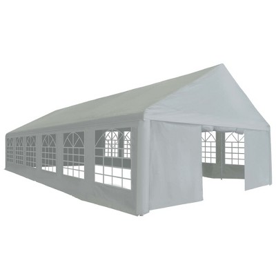 vidaXL Party Tent Grey Polyethylene, powder-coated steel Large