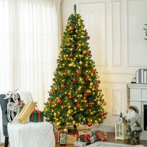 FURNIinspire Artificial Trees Tall Prelit Christmas Tree Indoor Christmas Decorations For Living Room, Christmas Vibe, Green, 47.3"*47.3"*88.5" - 1 of 4