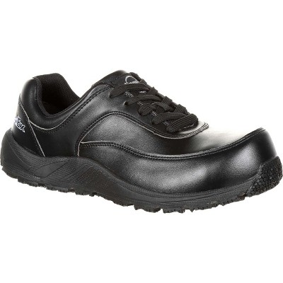 Black work shoes slip resistant sale