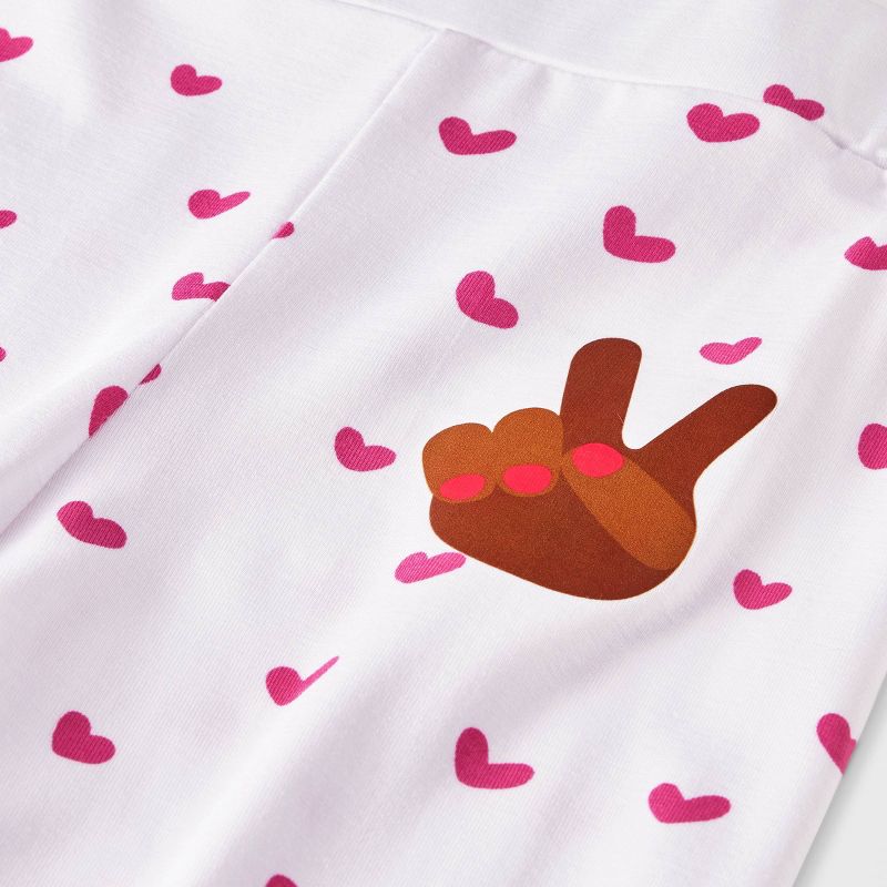 Elle Olivia Toddler Girls' 2pc Peace Fingers Pajama Set - Vibrant Pink, 4 of 10