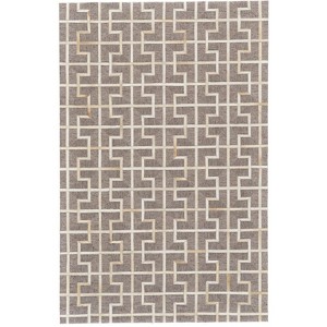 5' X 8' Tan and Ivory Geometric Hand Woven Area Rug - 1 of 4