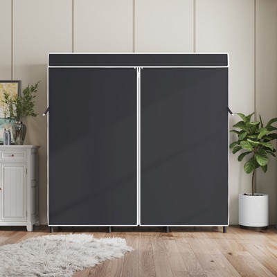 Black Medium Portable Closet System with Oxford Fabric Cover