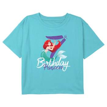 Girl's The Little Mermaid 7th Birthday Princess Crop T-Shirt