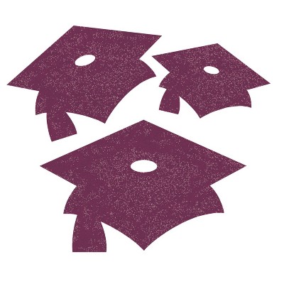 36ct Mortarboard Graduation Cutouts Burgundy