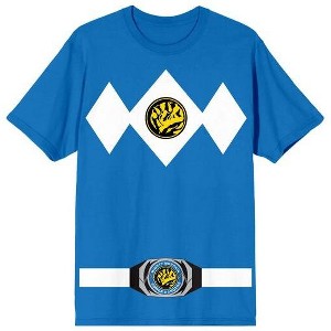 Power Rangers Blue Ranger Men's Blue Crew Neck Short Sleeve Cosplay Tee - 1 of 2