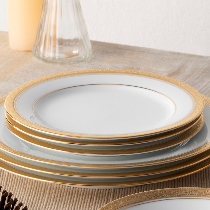 Noritake Crestwood Gold 50-Piece Dinner Set, Service for 8 plus Serving Pieces, 5 of 9