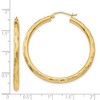 Black Bow Jewelry 3mm x 40mm 14k Yellow Gold Textured Round Hoop Earrings - 4 of 4