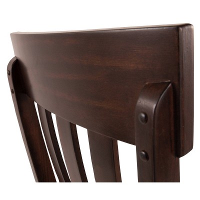 Haddigan Dark Brown Upholstered Wood Side Chair Set