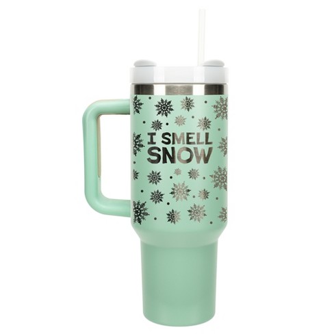 Elanze Designs I Smell Snow Winter Snowflakes 40 oz. Stainless Steel, Large Water Bottle Coffee Mug, Spill & Leak Resistant, Thermal Travel Tumbler - image 1 of 1