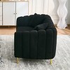 Modern Loveseat Sofa, 2-Seater Couch with Gold Metal Legs, Teddy Fabric Deep Seat Sofa for Apartment or Living Room - Cuddlewood - 3 of 4