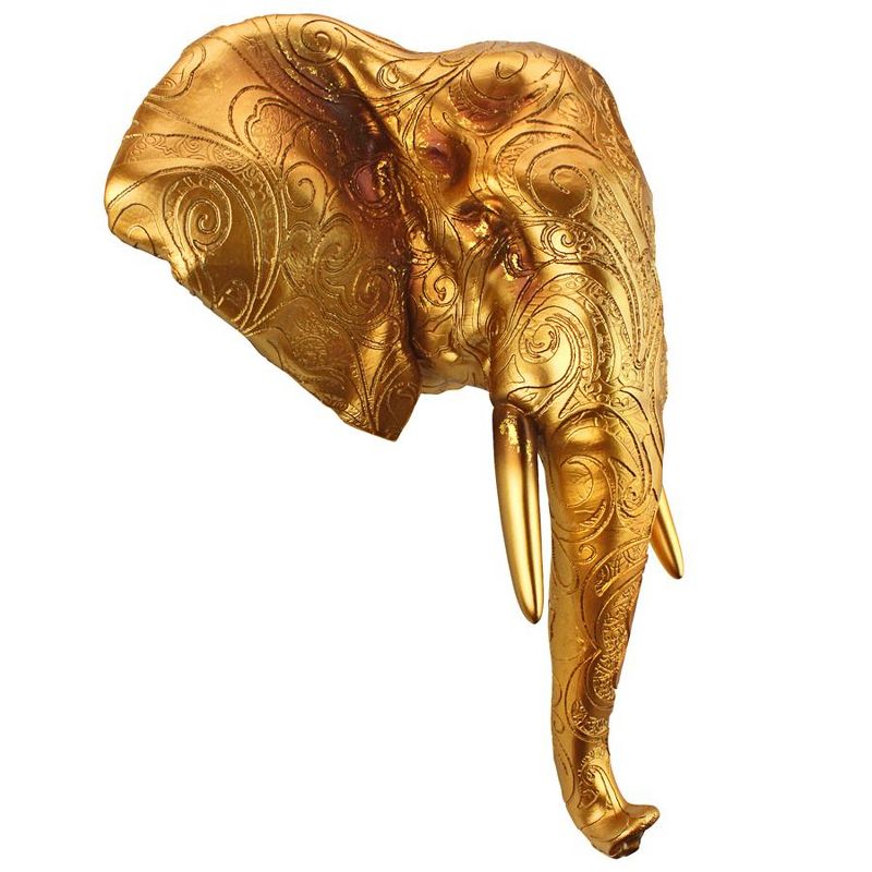 Design Toscano Good Fortune Golden Mandala Elephant Wall Sculpture, 4 of 8
