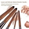 15pcs Unique Walnut Makeup Brushes with Vegan Leather Bag, Professional No - Shed Tan Brushes - 3 of 4