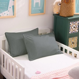 2 Pack 500 Thread Count Cotton Envelope Toddler Pillowcases, Ultra Soft Travel Pillow Cases - NTBAY - 1 of 4