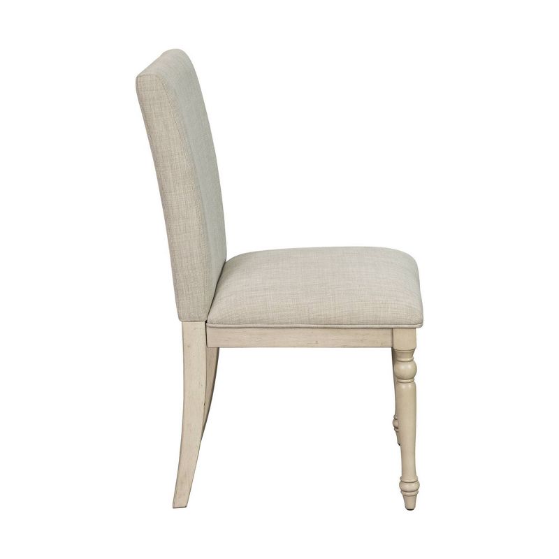 Set of 2 Fiona Upholstered Dining Chairs with Turned Wood Legs Light Gray - Martha Stewart, 4 of 12