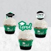 Big Dot of Happiness 2025 Green Graduation Cupcake Decoration - Party Cupcake Wrappers and Treat Picks Kit - Set of 24 - 3 of 4