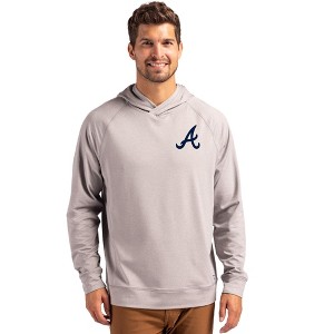 Atlanta Braves Cutter & Buck Adapt Knit Recycled Mens Heathered Hooded Pullover - 1 of 1