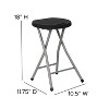 Emma and Oliver 2 Pack Foldable Portable Stool with Black Plastic Seat and Titanium Gray Frame - 4 of 4