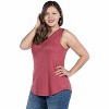 24seven Comfort Apparel Womens V Neck Sleeveless Rounded Hemline Plus Size Top - 2 of 4