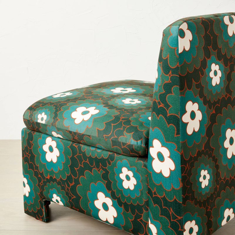 Chiesa Fully Upholstered Accent Chair Teal Floral - Opalhouse&#8482; designed with Jungalow&#8482;, 6 of 9