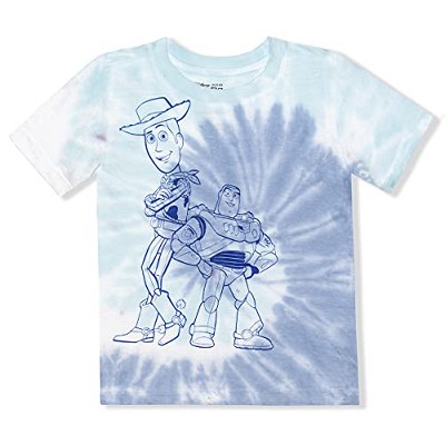 Disney Boy's Woody And Buzz Lightyear Short Sleeve Crewneck Tie Dye Toy ...