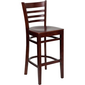 Flash Furniture Ladder Back Wooden Restaurant Barstool - 1 of 4