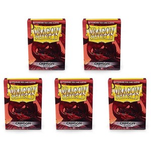 Dragon Shield 5 Packs Dragon Shield Classic Crimson Standard Size 100 ct Card Sleeves Value Bundle! - 1 of 4