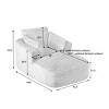 Oversized Corduroy Upholstered Chaise Lounge Sofa Chair, Comfy Sleeper Recliner with Thick Cushion for Living Room or Bedroom–The Pop Home - 3 of 4