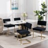 PAGED Modern Dining Chairs Set of 2, Corduroy Upholstered Kitchen Chairs with Gold Metal Base & Stylish Details for Dining Room - 3 of 4