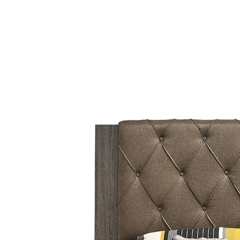 87&#34; Queen Bed Avantika Bed Fabric Rustic Gray Oak - Acme Furniture, 4 of 10