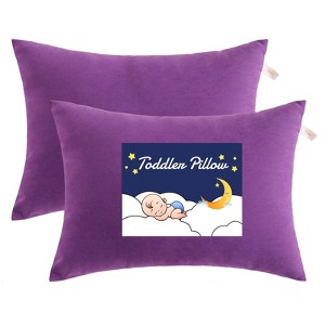 Down Alternative Toddler Pillows, Machine Washable Soft Travel Small Pillows - NTBAY - 1 of 4
