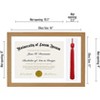 Americanflat 11x16 Oak Graduation Frame | 2 Opening Mat Displays 8.5"x11" Diploma or Certificate and Tassle. Tempered 2X Sawtooth Hangers. - 3 of 4