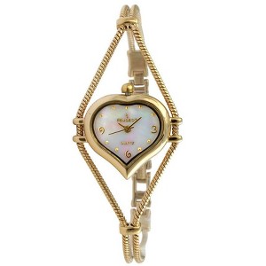 Peugeot Womens Gold-Tone Heart Shape Wire Watch with Mother of Pearl dial - 1 of 4