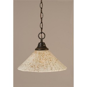 Toltec Lighting Any 1 - Light Pendant in  Dark Granite with 12" Gold Ice Shade - 1 of 1