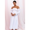 Petal and Pup Womens Domenica Shirred Long Sleeve Midi Dress - 3 of 4
